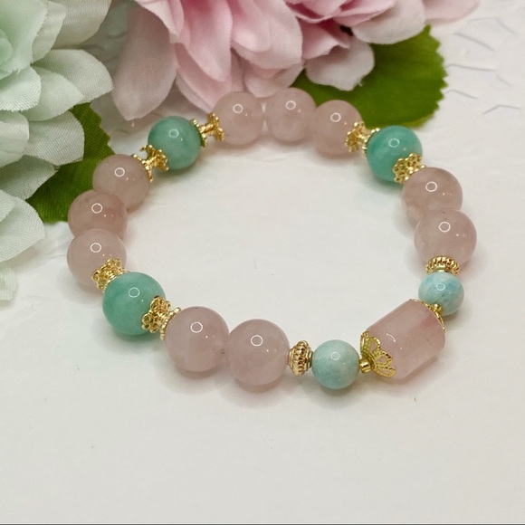 Nature Rose Quartz Tianhe Stone Bracelet - Picture 3 of 9